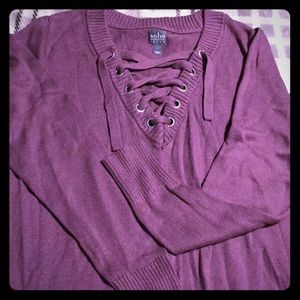 Lavender knit sweater EUC